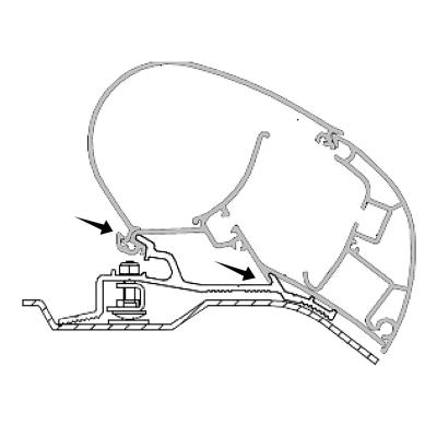 Product image of the product “Adapter für Fiat Ducato ab Bj. 2006/07 zu Markisen Dometic Serie 2 ”